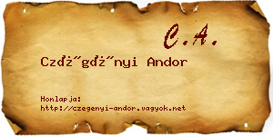 Czégényi Andor névjegykártya