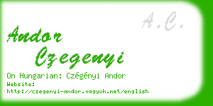 andor czegenyi business card